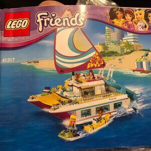 LEGO Friends 41317 Sunshine Catamaran People Dolphins Incomplete READ